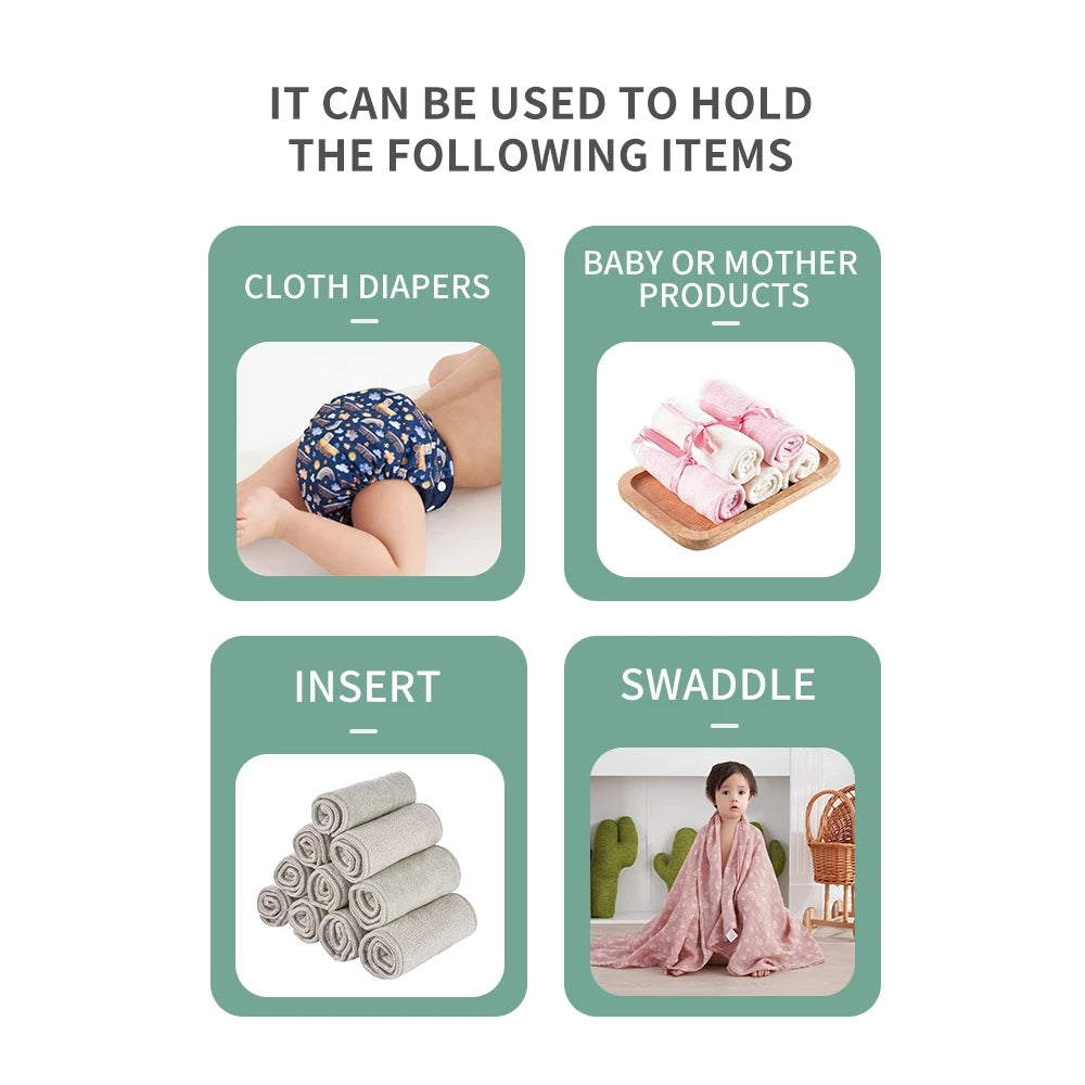 Dry Pail Clothes Nappies Cloth Diaper Pail Large Hanging Wet/Dry