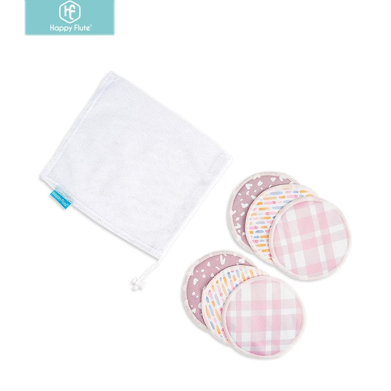 HappyFlute 6pcs/Set Solid Organic Reusable Breast Pads Washable Super  Absorbency Reusable Bamboo Nursing Pads With Laundry Bag